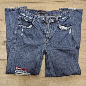 ZARA Great People Make Great Choices patched jeans - size 6